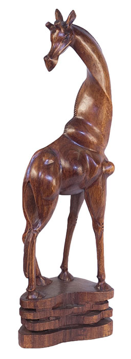 Wooden Giraffe 80Cm Carving